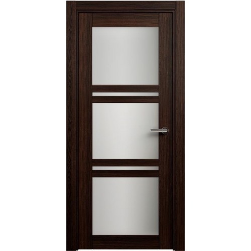 Межкомнатная дверь Status Elegant 147, Орех, стекло Сатинато белое