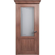 Межкомнатная дверь Status Classic 521, Дуб Капучино, стекло Алмазная гравировка грань