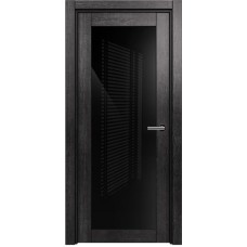 Межкомнатная дверь Status Optima 125, Венге Пепельный, стекло Триплекс черный