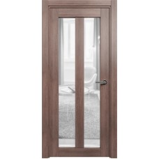 Межкомнатная дверь Status Optima 135, Дуб Капучино, стекло Сатинато прозрачное