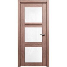 Межкомнатная дверь Status Elegant 146, Дуб Капучино, стекло Триплекс белый