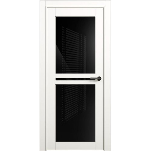 Межкомнатная дверь Status Elegant 143, Белый лёд, стекло Триплекс черный