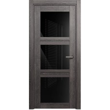 Межкомнатная дверь Status Elegant 146, Дуб Патина, стекло Триплекс черный