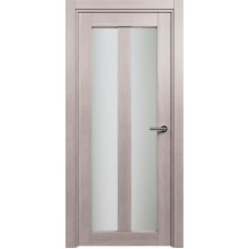 Межкомнатная дверь Status Optima 135, Дуб Серый, стекло Сатинато белое