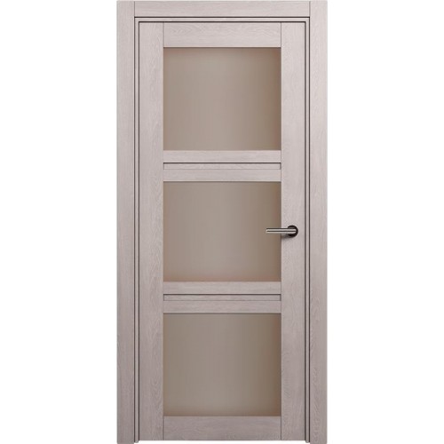 Межкомнатная дверь Status Elegant 146, Дуб Серый, стекло Сатинато бронза