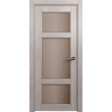 Межкомнатная дверь Status Classic 542, Дуб Серый, стекло Сатинато бронза