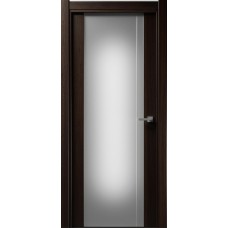 Межкомнатная дверь Status Futura 331, Орех, стекло Триплекс 8 мм с вертикальной гравировкой