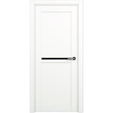 Межкомнатная дверь Status Elegant 142, Белый лёд, стекло Триплекс черный
