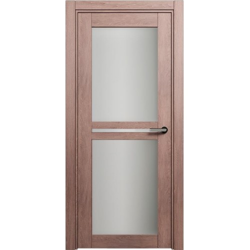 Межкомнатная дверь Status Elegant 143, Дуб Капучино, стекло Сатинато белое
