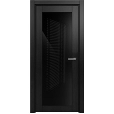 Межкомнатная дверь Status Optima 125, Дуб Чёрный, стекло Триплекс черный