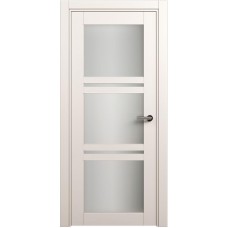 Межкомнатная дверь Status Elegant 147, Белый Жемчуг, стекло Сатинато белое