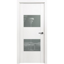 Межкомнатная дверь Status Versia 221, Белый лёд, стекло Лакобель серое