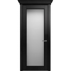 Межкомнатная дверь Status Classic 552, Дуб Чёрный, стекло Сатинато белое