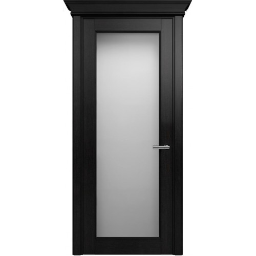 Межкомнатная дверь Status Classic 552, Дуб Чёрный, стекло Сатинато белое