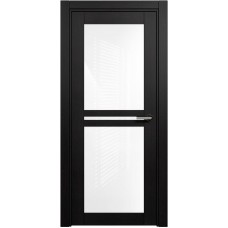 Межкомнатная дверь Status Elegant 143, Дуб Чёрный, стекло Триплекс белый