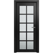 Межкомнатная дверь Status Optima 123, Дуб Чёрный, стекло Канны