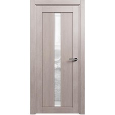 Межкомнатная дверь Status Optima 134, Дуб Серый, стекло Сатинато прозрачное