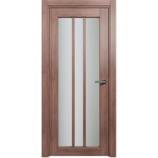 Межкомнатная дверь Status Optima 136, Дуб Капучино, стекло Сатинато белое