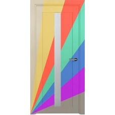 Межкомнатная дверь Status Optima 134, Эмаль. Любой цвет по RAL., стекло Канны