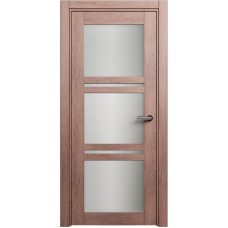 Межкомнатная дверь Status Elegant 147, Дуб Капучино, стекло Сатинато белое