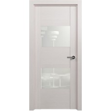 Межкомнатная дверь Status Versia 221, Дуб Белый, стекло Лакобель белое