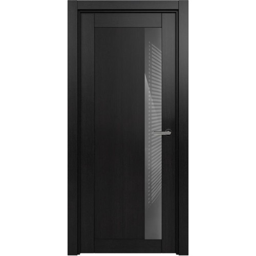 Межкомнатная дверь Status Estetica 821, Дуб Чёрный, стекло Глосс серое