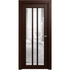 Межкомнатная дверь Status Optima 136, Орех, стекло Сатинато прозрачное