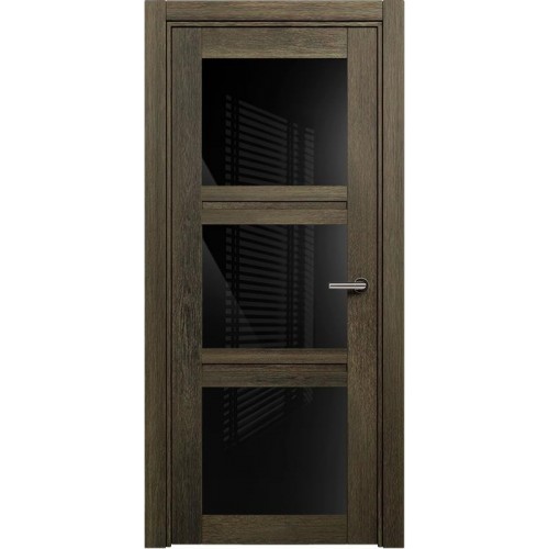 Межкомнатная дверь Status Elegant 146, Винтаж, стекло Триплекс черный