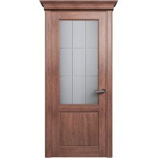 Межкомнатная дверь Status Classic 521, Дуб Капучино, стекло Алмазная гравировка английская решетка