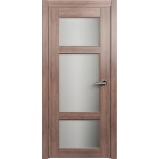 Межкомнатная дверь Status Classic 542, Дуб Капучино, стекло Сатинато белое