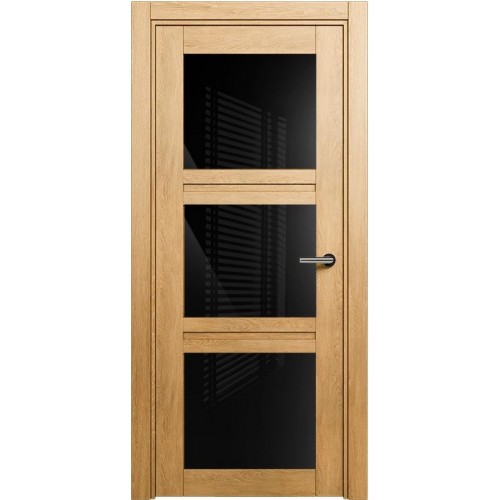 Межкомнатная дверь Status Elegant 146, Дуб Светлый, стекло Триплекс черный