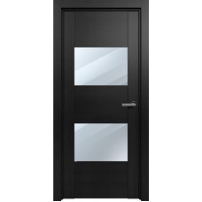 Межкомнатная дверь Status Versia 221, Дуб Чёрный, стекло Зеркало