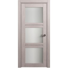 Межкомнатная дверь Status Elegant 146, Дуб Серый, стекло Сатинато белое