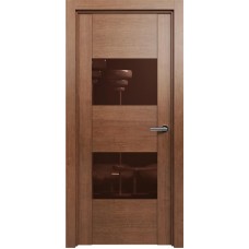 Межкомнатная дверь Status Versia 221, Анегри, стекло Лакобель коричневое