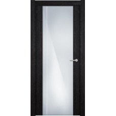 Межкомнатная дверь Status Futura 331, Дуб Чёрный, стекло Триплекс 8 мм с вертикальной гравировкой