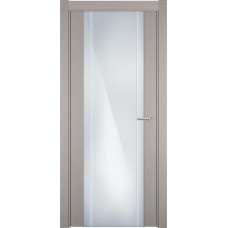 Межкомнатная дверь Status Futura 332, Дуб Белый, стекло Триплекс 8 мм с вертикальной гравировкой
