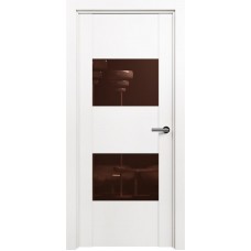 Межкомнатная дверь Status Versia 221, Белый лёд, стекло Лакобель коричневое