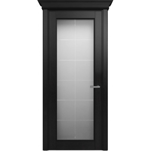 Межкомнатная дверь Status Classic 552, Дуб Чёрный, стекло Алмазная гравировка английская решетка