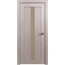 Межкомнатная дверь Status Optima 134, Дуб Серый, стекло Сатинато бронза