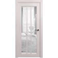 Межкомнатная дверь Status Optima 136, Дуб Белый, стекло Сатинато прозрачное