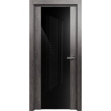 Межкомнатная дверь Status Trend 423, Дуб Патина, стекло Лакобель черное