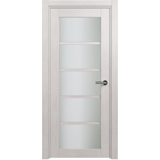 Межкомнатная дверь Status Optima 122, Дуб Белый, стекло Сатинато белое