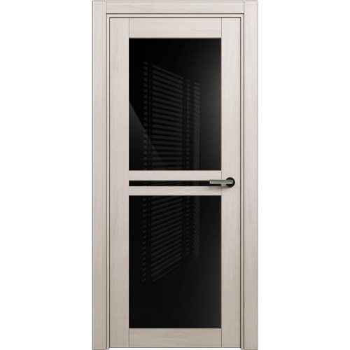 Межкомнатная дверь Status Elegant 143, Ясень, стекло Триплекс черный