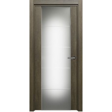 Межкомнатная дверь Status Versia 222, Винтаж, стекло Триплекс 8 мм с горизонтальной гравировкой