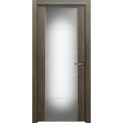 Межкомнатная дверь Status Versia 222, Винтаж, стекло Триплекс 8 мм с горизонтальной гравировкой