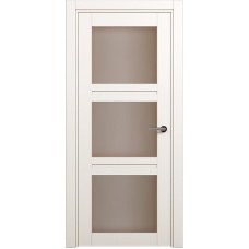 Межкомнатная дверь Status Elegant 146, Белый лёд, стекло Сатинато бронза
