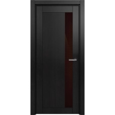 Межкомнатная дверь Status Estetica 821, Дуб Чёрный, стекло Глосс коричневое