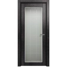 Межкомнатная дверь Status Optima 125, Венге Пепельный, стекло Английская решетка сатинато белое фацет