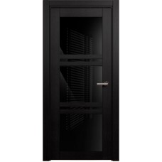 Межкомнатная дверь Status Elegant 147, Дуб Чёрный, стекло Триплекс черный