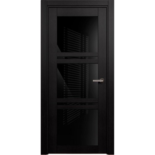 Межкомнатная дверь Status Elegant 147, Дуб Чёрный, стекло Триплекс черный